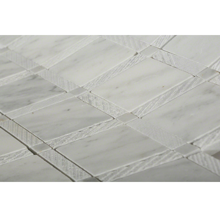 Grand White Carrara Marble Mosaic Wall & Floor Tile