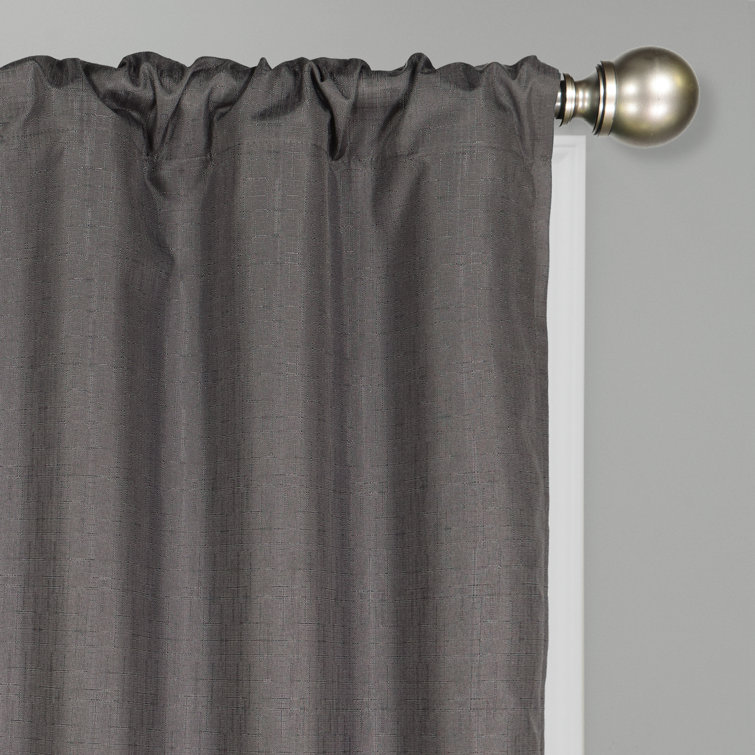 Charcoal Blackout Rod Pocket Window Curtain Panel