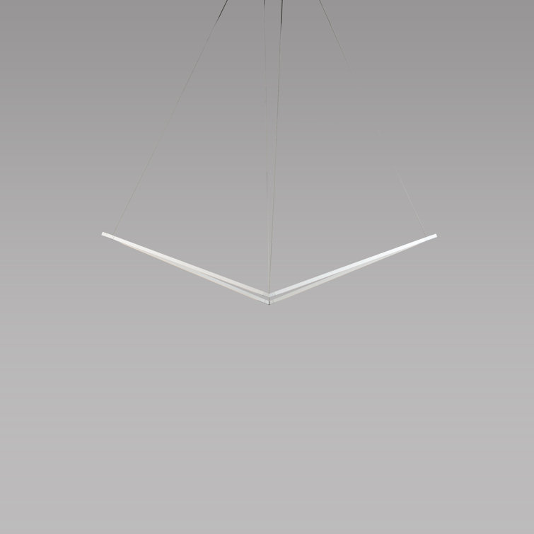 Matte White Z-Bar Bird Pendant with Rotatable LED Light Bars