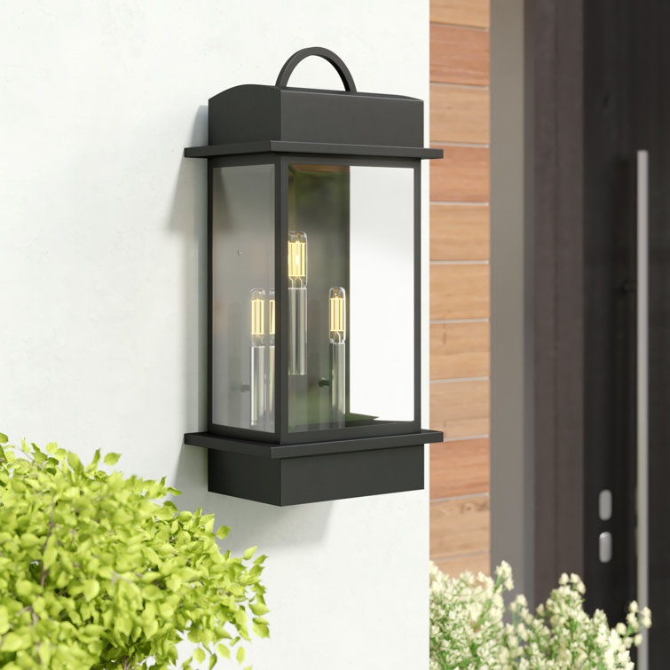 Santee Black and Bronze 15.25" Steel Outdoor Wall Lantern