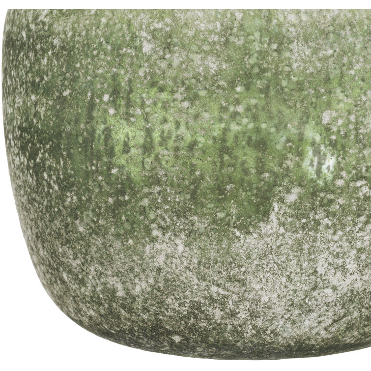 Matteo 18" White Speckled Green Table Lamp with Linen Shade
