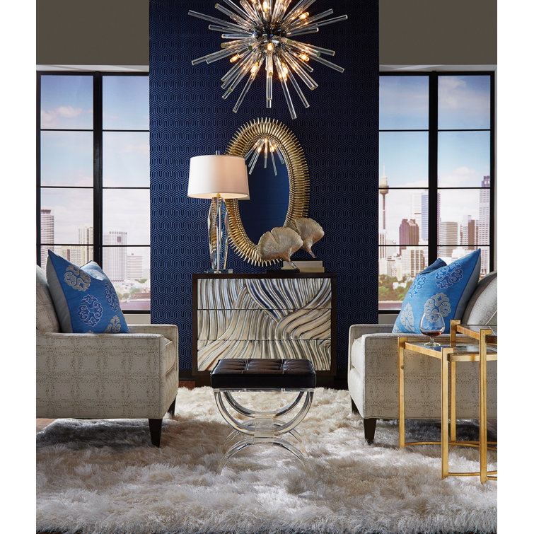 Rockefeller Gold Leaf Art Deco Nesting Tables with Mirrored Tops