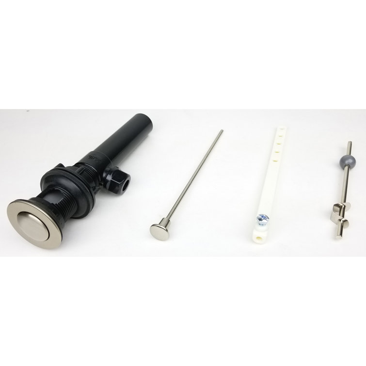 Brushed Nickel Pop-Up Bathroom Sink Drain Assembly with Overflow