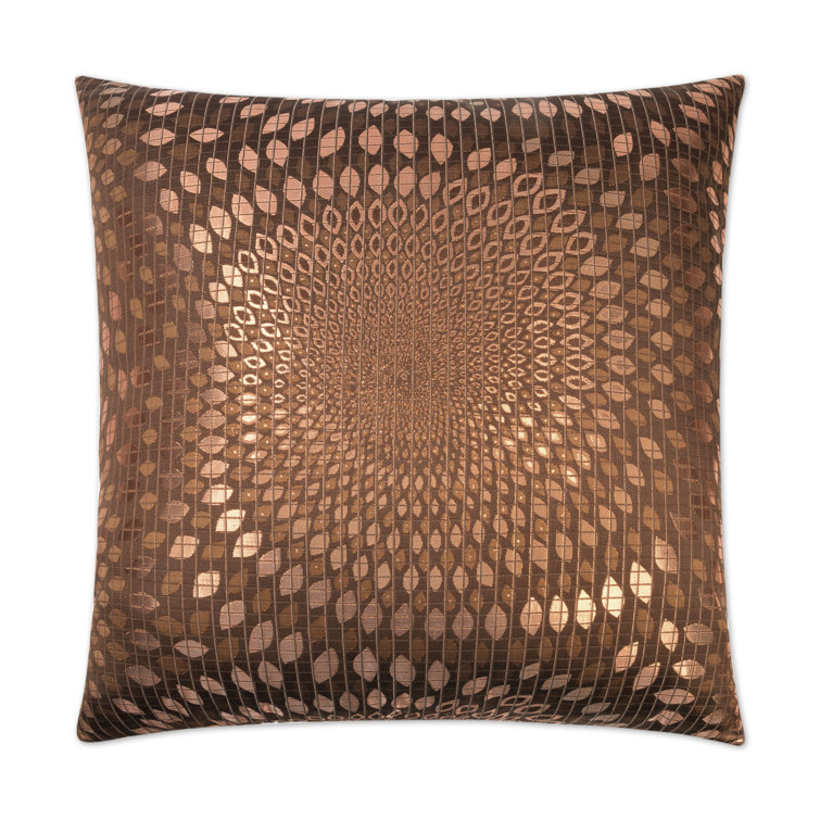 Copper and Brown Polyester Square Throw Pillow