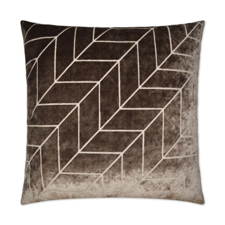 Mocha Rayon 24'' Square Down Throw Pillow