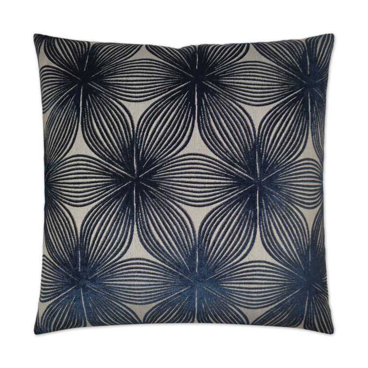 Aqua and Ivory Abstract Leaf Decorative Pillow