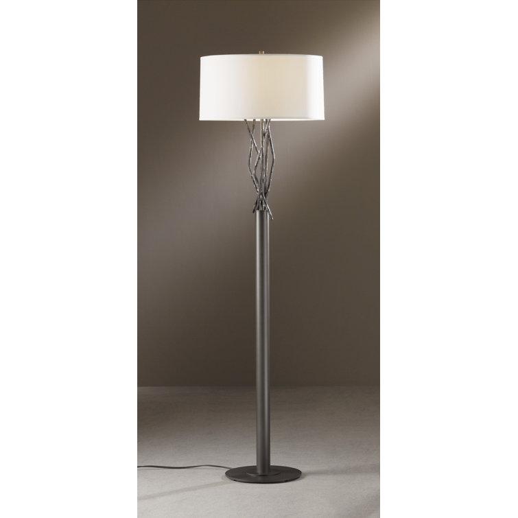 Brindille Dark Smoke 60.69'' LED Floor Lamp with Natural Anna Shade