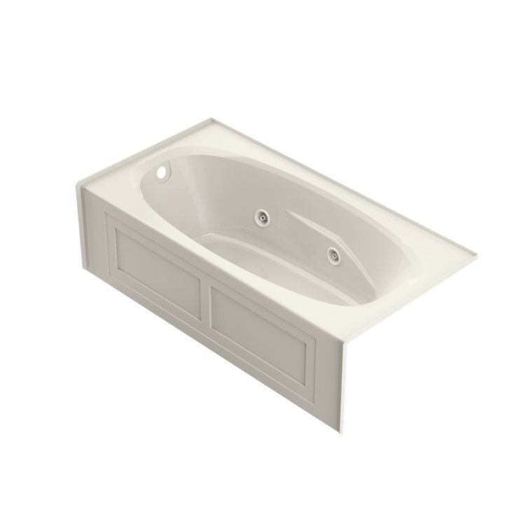 Amiga 72" x 36" Oyster Acrylic Whirlpool Bathtub