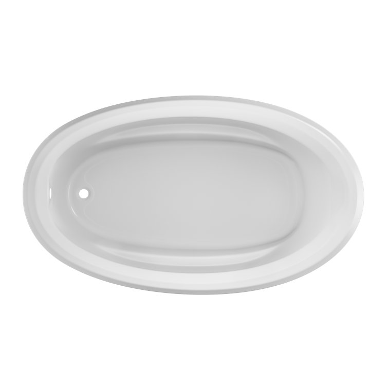 White Oval Acrylic 71'' Drop-In Soaking Bathtub