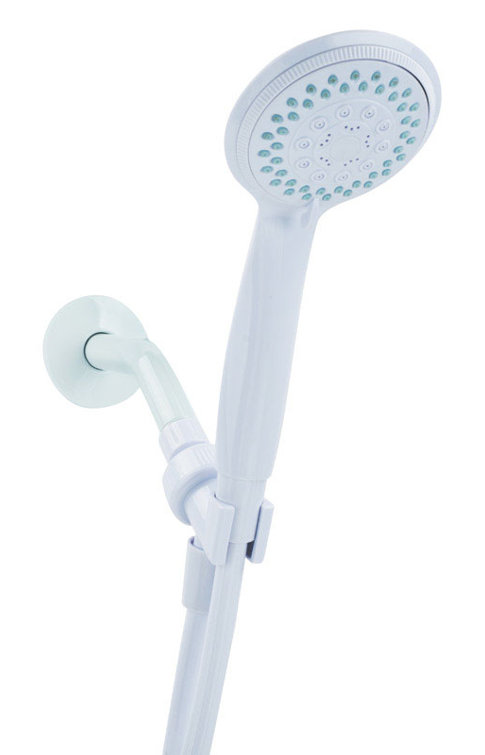 OakBrook White PVC 5-Settings Handheld Showerhead with 60" Hose
