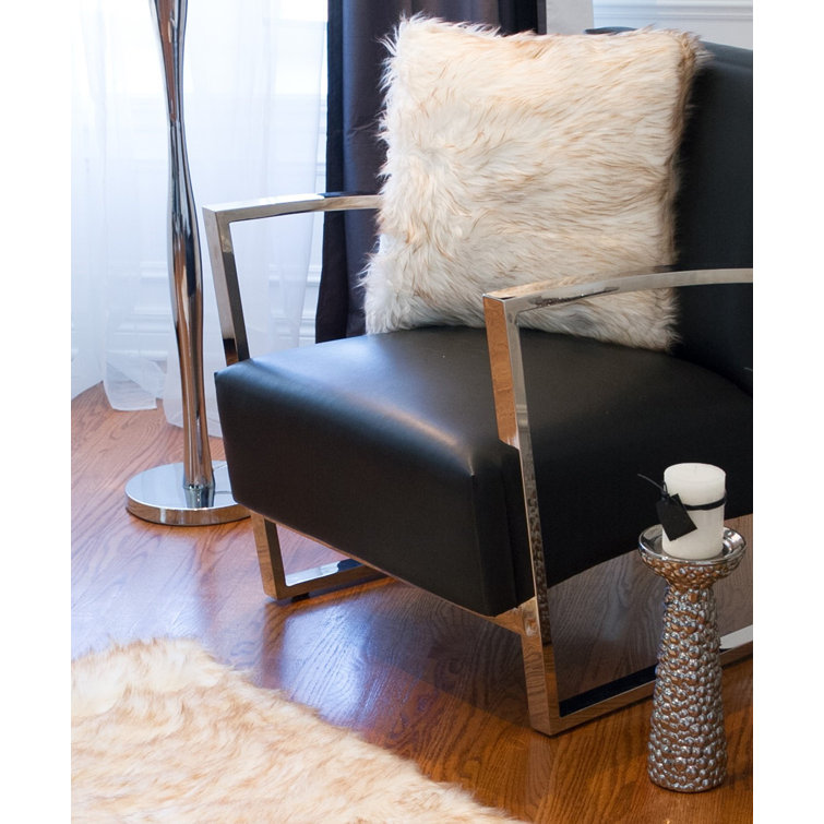 Gradient Tan Faux Fur Square Throw Pillow Set