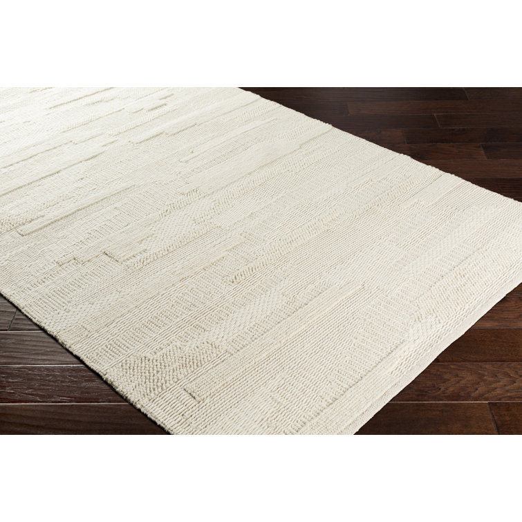 Handwoven Cream Wool Flatweave 8' x 10' Rug