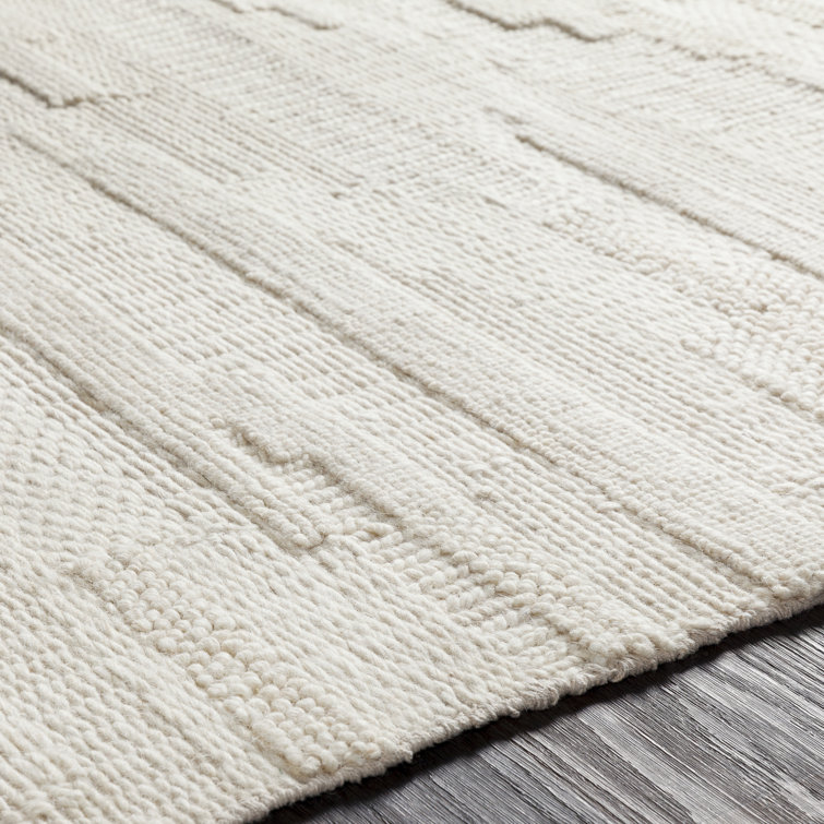 Handwoven Cream Wool Flatweave 8' x 10' Rug