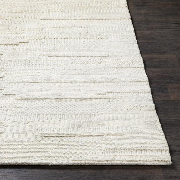 Handwoven Cream Wool Flatweave 8' x 10' Rug