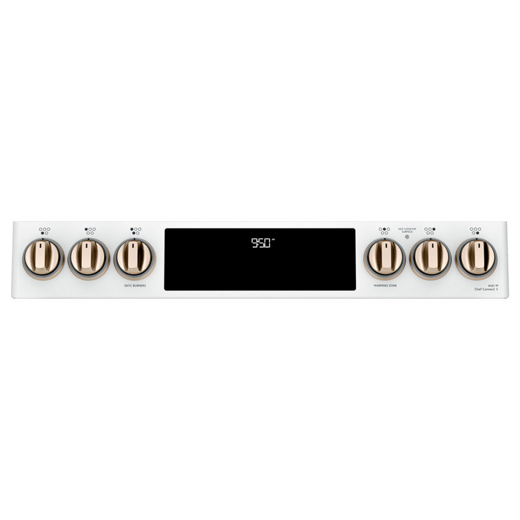 Matte White 30" Smart Double-Oven Induction Range with Convection