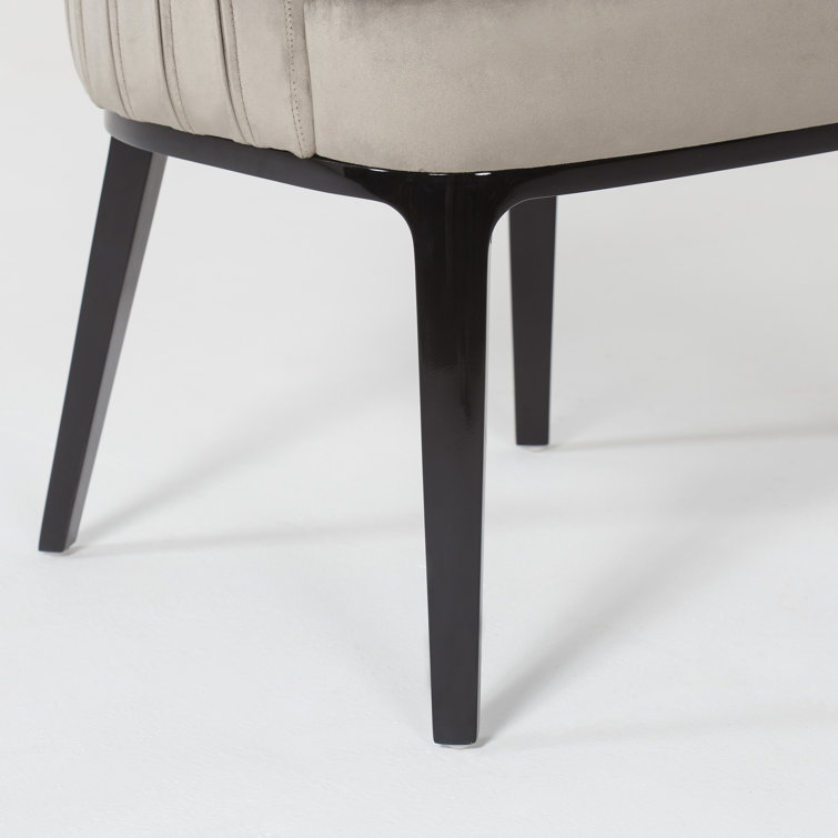 Alvy 22.5'' Black Velvet Upholstered Solid Wood Armchair