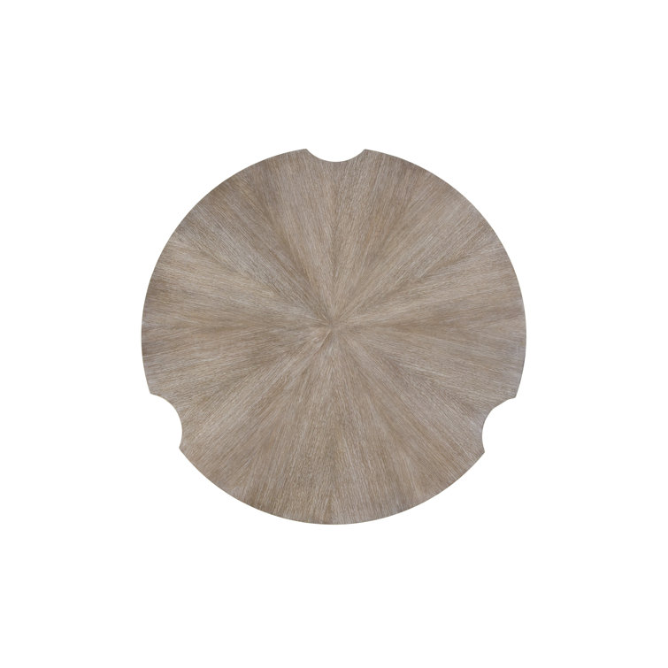 Industrial Amber-Gold 48" Round Wood & Metal Coffee Table