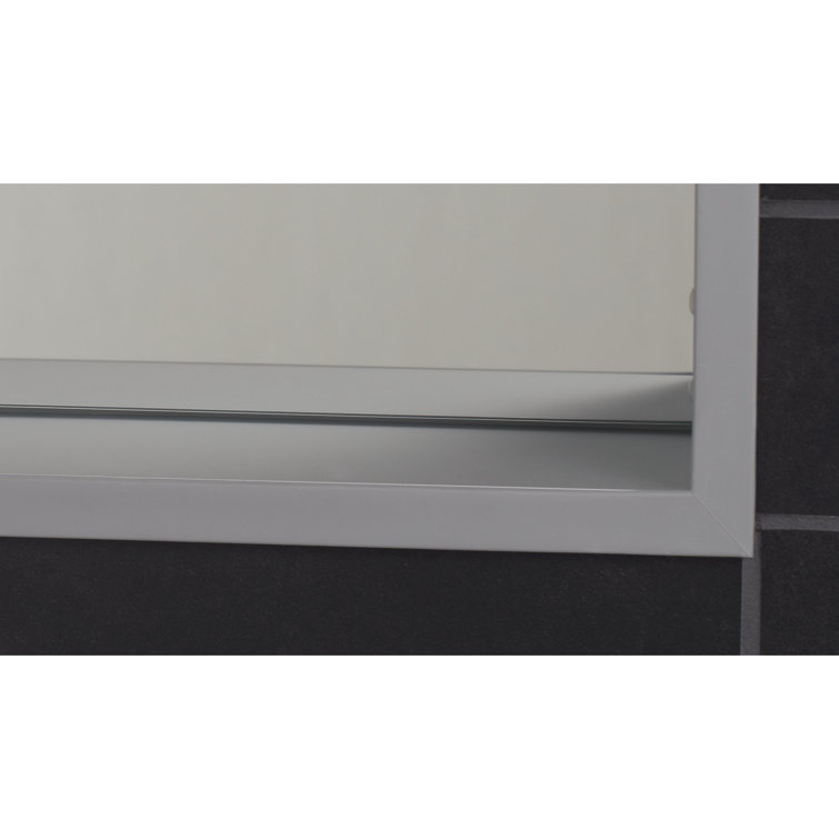 Silver Frameless Rectangular Medicine Cabinet with LED Lighting