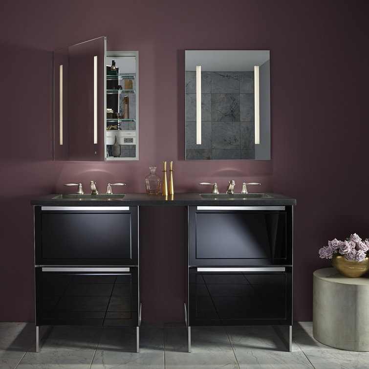 Modern Frameless Rectangular Medicine Cabinet with Interior Mirror and Bluetooth, 30" x 29.25"