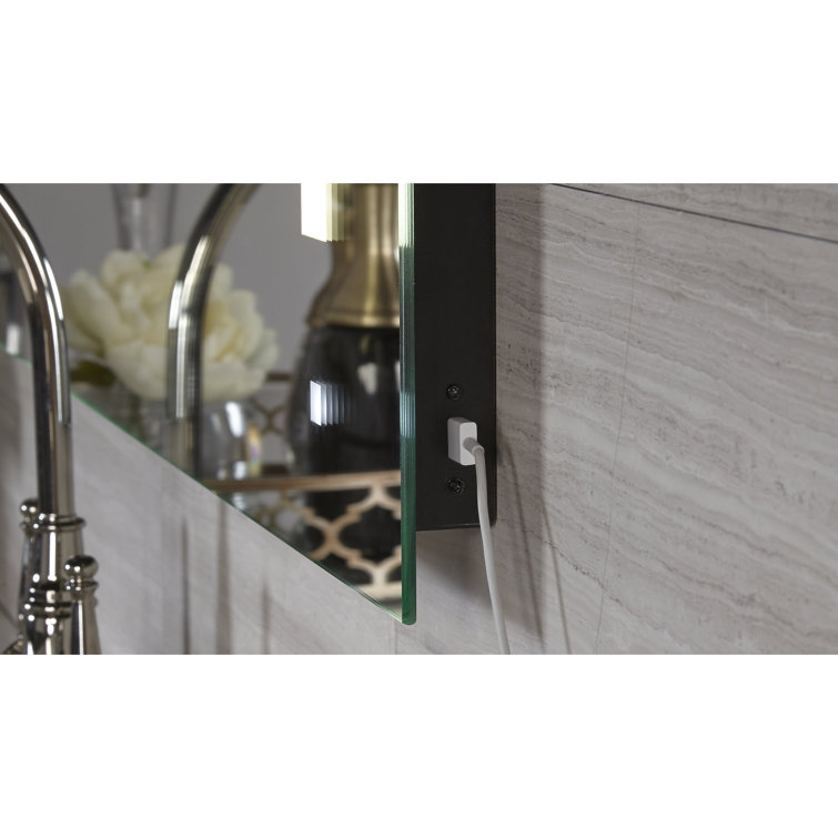 Sleek Frameless Rectangular Lighted Vanity Mirror 29.875" x 35.125"