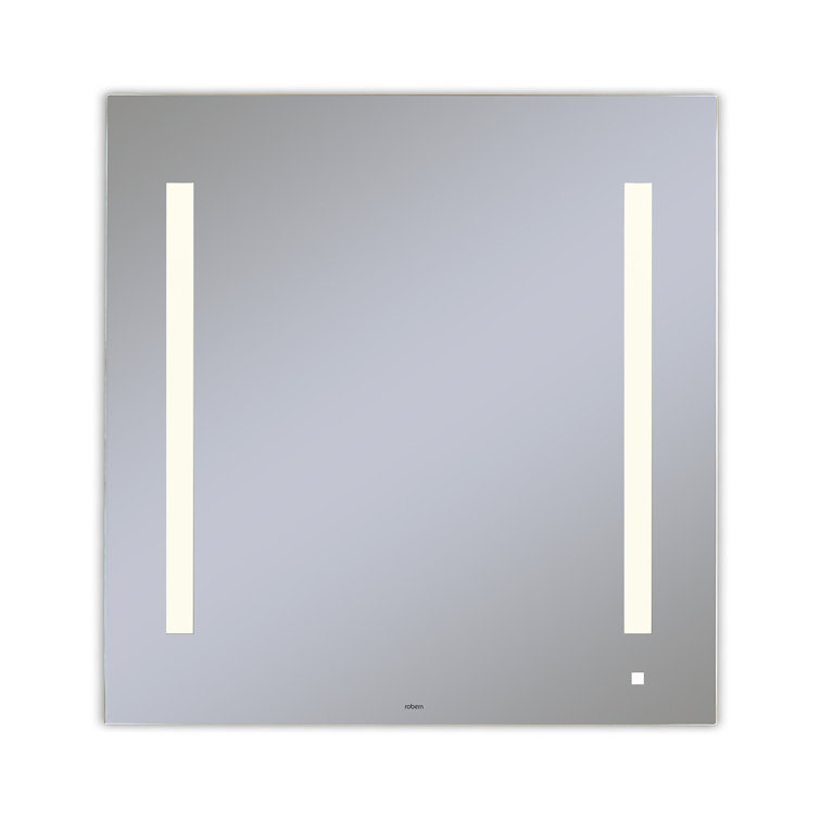 Sleek Frameless Rectangular Lighted Vanity Mirror 29.875" x 35.125"
