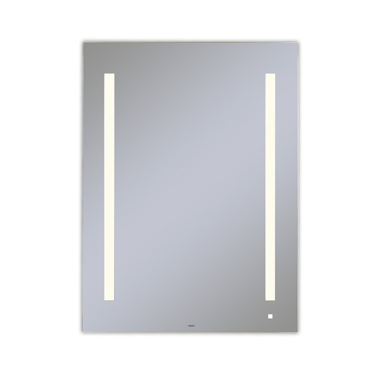 Sleek Frameless Rectangular Lighted Vanity Mirror 29.875" x 35.125"