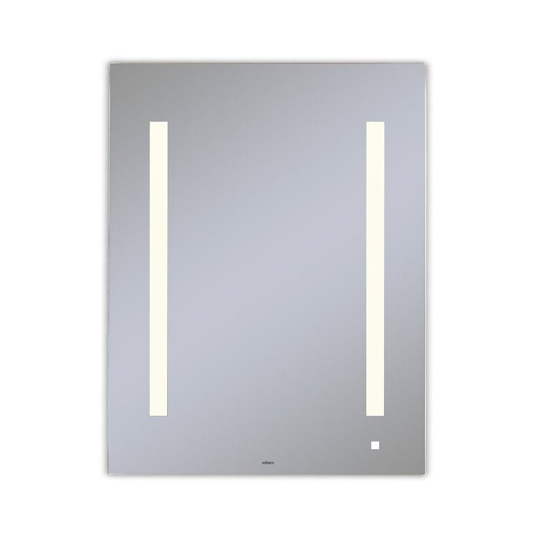 Sleek 29.875" Frameless Rectangular Lighted Bathroom Vanity Mirror