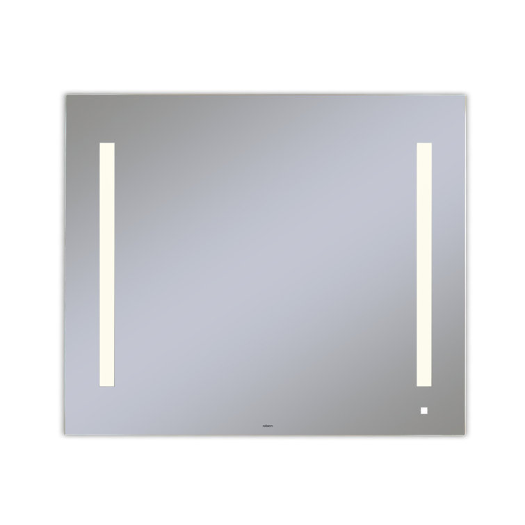 Sleek Frameless Rectangular Lighted Vanity Mirror 29.875" x 35.125"