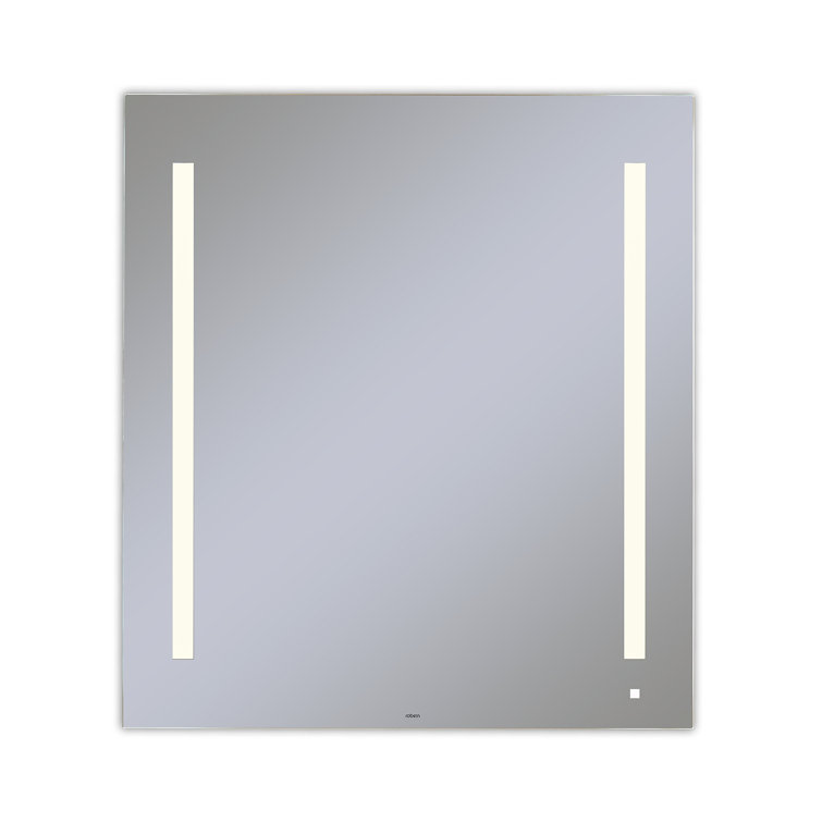 Sleek Frameless Rectangular Lighted Vanity Mirror 29.875" x 35.125"