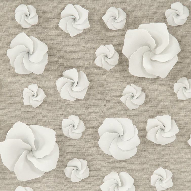 Handcrafted Ceramic Flowers in Acrylic Shadowbox Wall Art