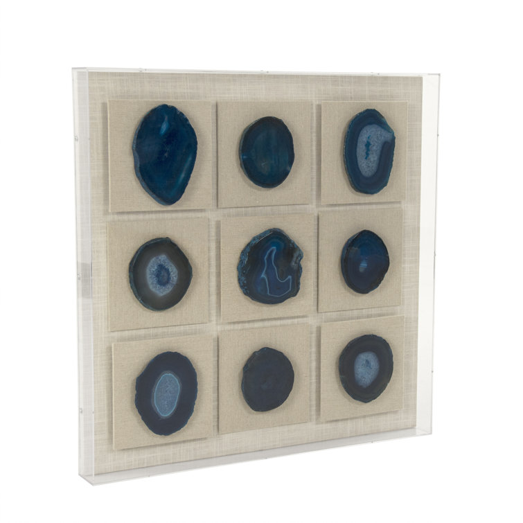 Blue Agate Stones Acrylic Shadowbox Wall Art