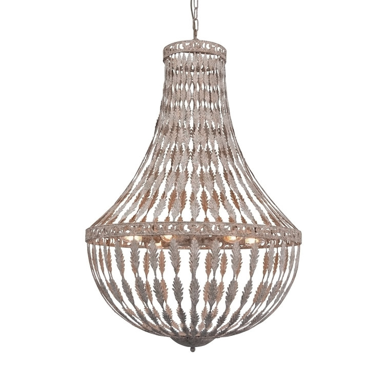 Rustic Iron 6-Light Crystal Empire Chandelier
