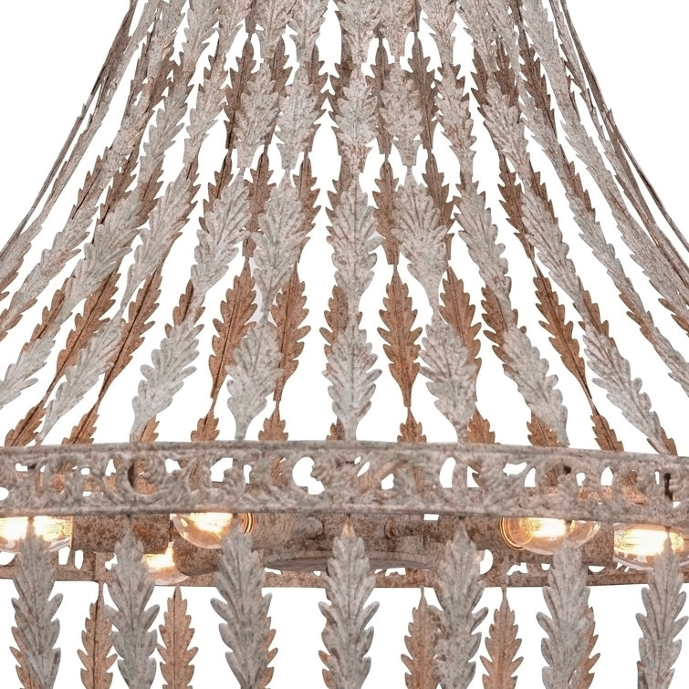 Rustic Iron 6-Light Crystal Empire Chandelier
