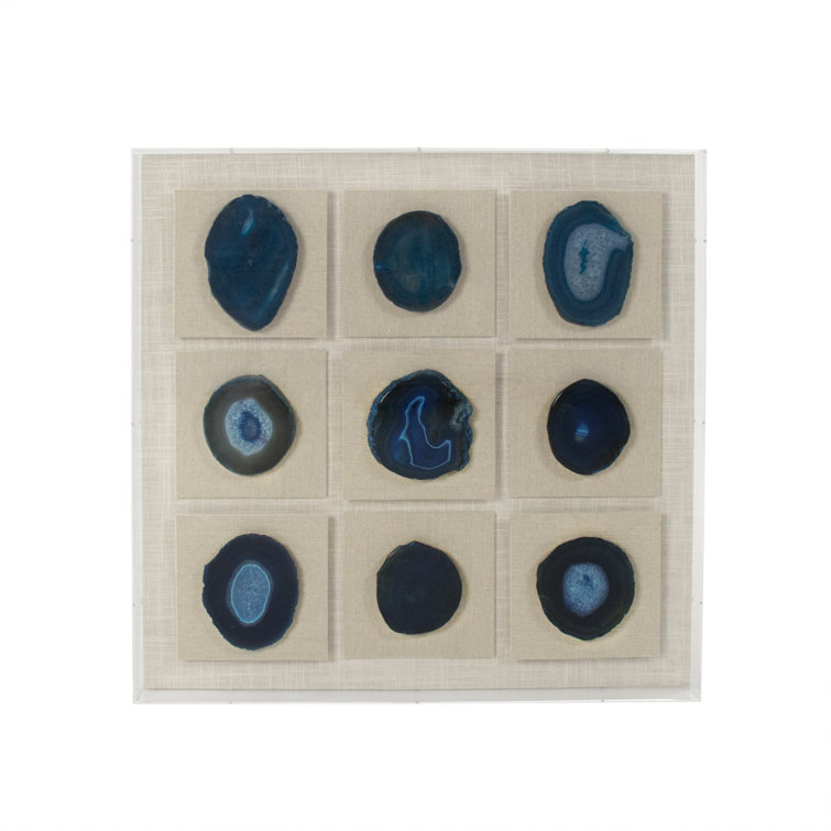 Blue Agate Stones Acrylic Shadowbox Wall Art