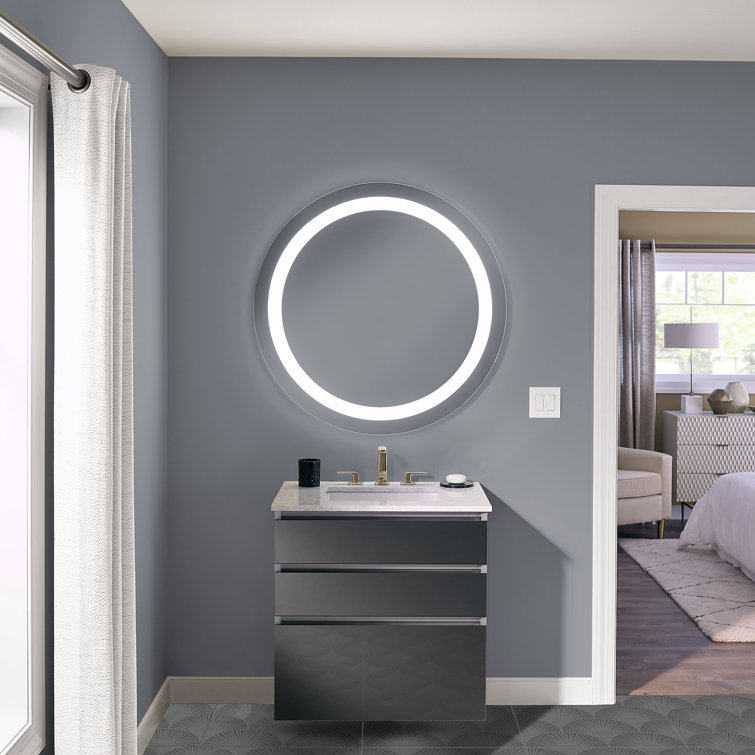 Sleek & Chic 40" x 30" Clear Modern Frameless Lighted Bathroom Mirror