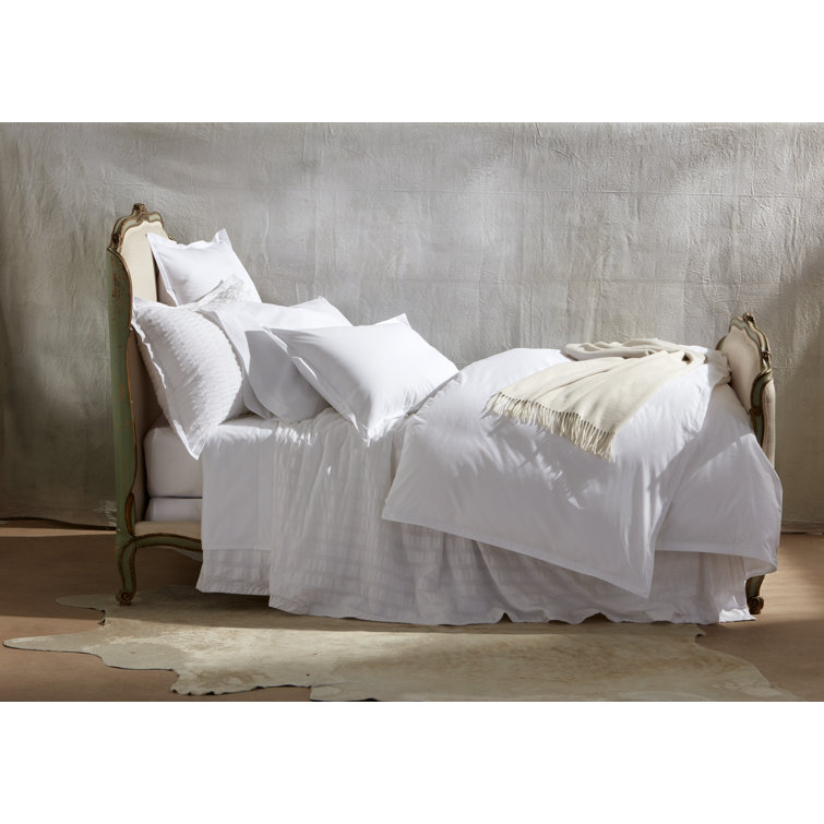Seersucker Basketweave Full/Queen Cotton Duvet Cover - White