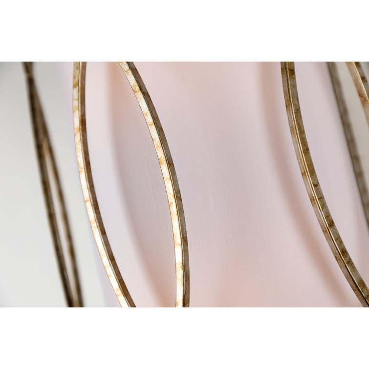 Elegant Transitional 25'' Drum Pendant in Silver Gold Finish