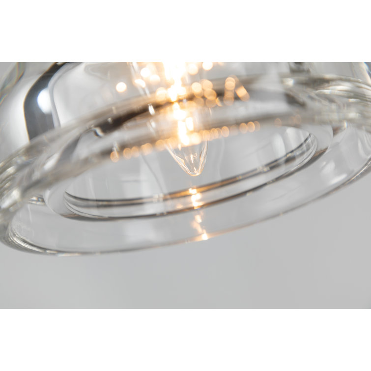 Menlo Park Industrial Old Silver Iron Chandelier with Clear Glass Shades