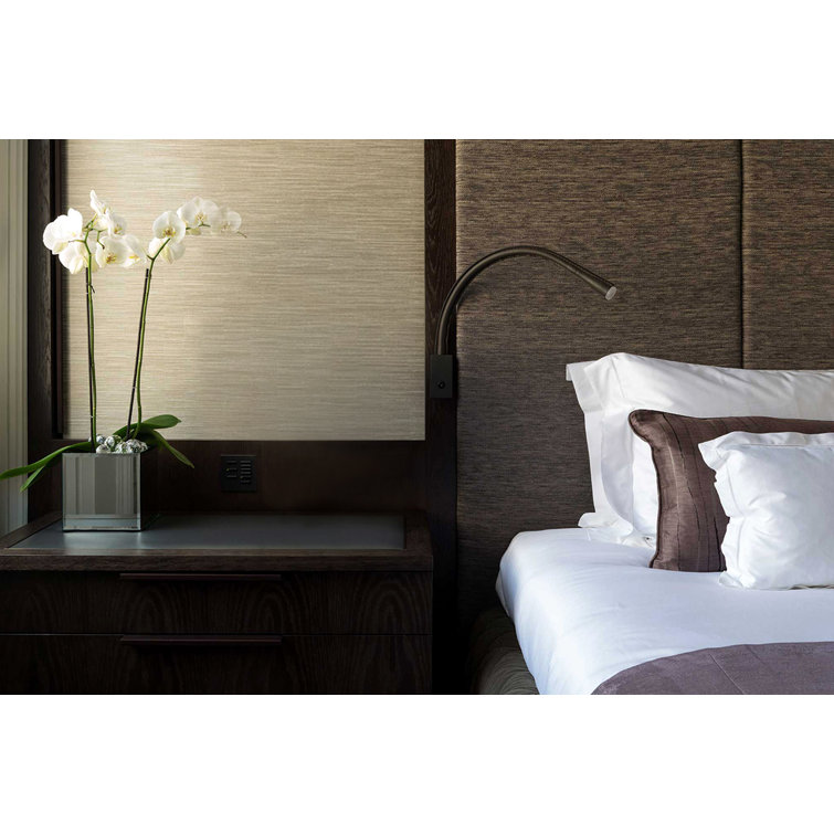 Flexiled 35.4" Satin Nickel Energy Star LED Sconce with Ivory Leather