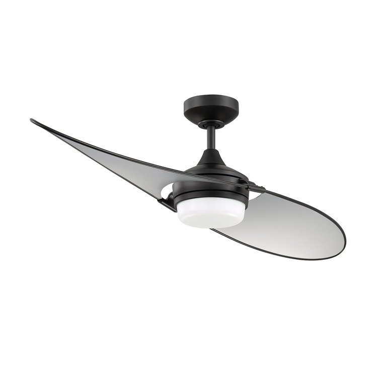 Black and Satin Nickel 52'' Ceiling Fan with LED Light and Remote