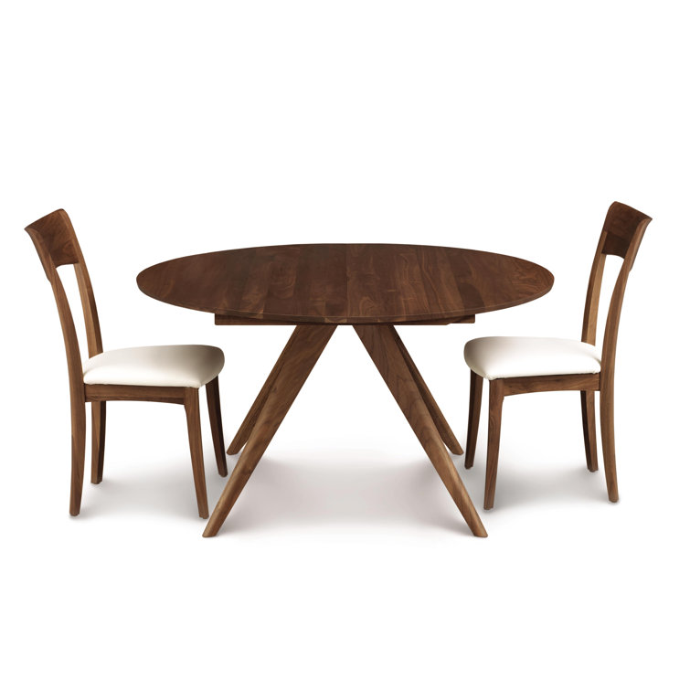 Natural Walnut Mid-Century Modern Extendable Dining Table