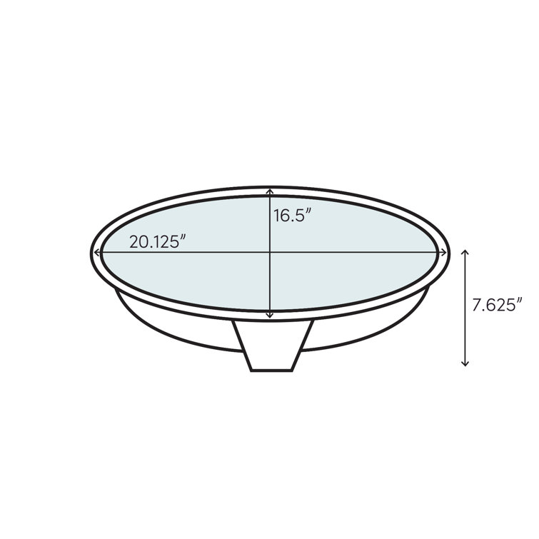 Bryant 20'' White Ceramic Oval Bathroom Sink with Overflow