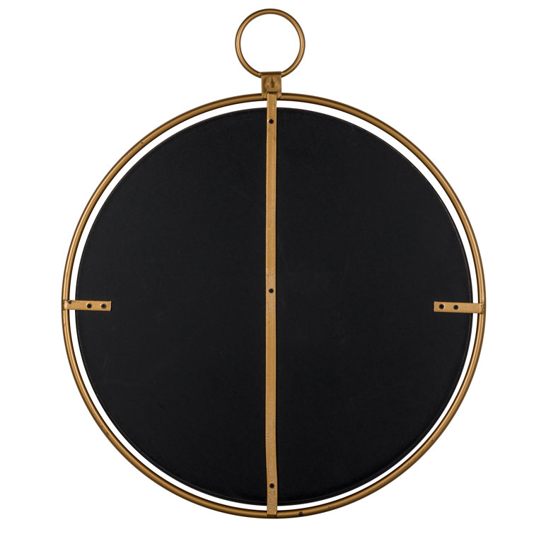 Elegant Traditional Bronze Gold Round Beveled Vanity Mirror