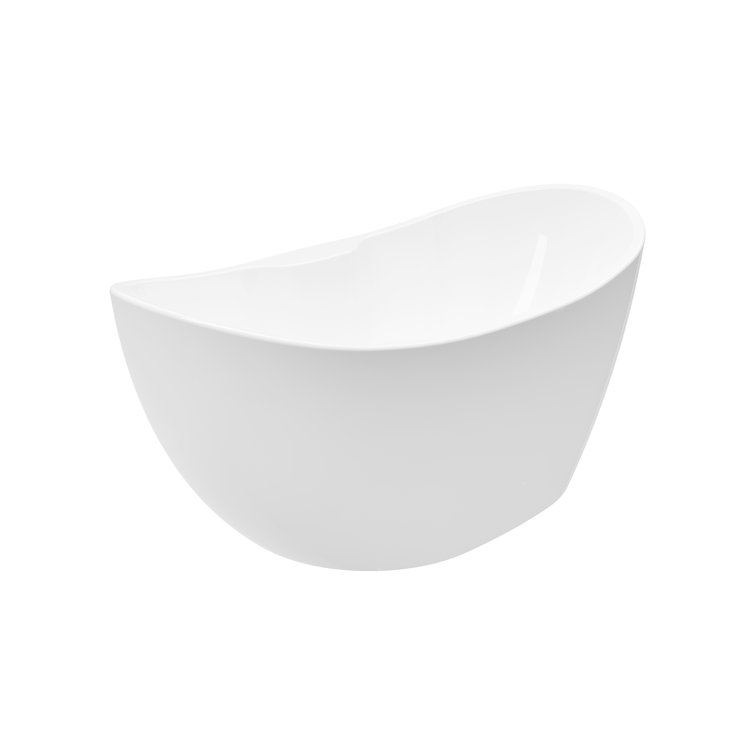 Olivios 69'' White Acrylic Freestanding Soaking Bathtub