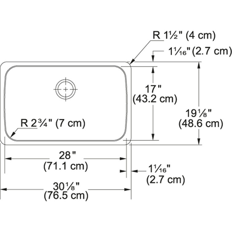 Grande 30-Inch Stainless Steel Undermount Kitchen Sink