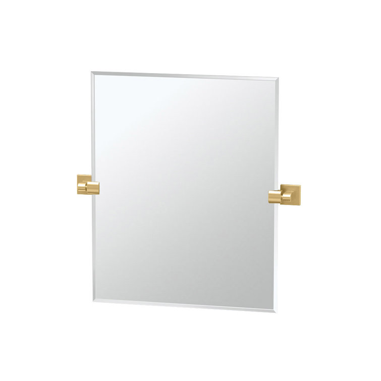 Elevate Brushed Brass Frameless Rectangular Bathroom Vanity Mirror