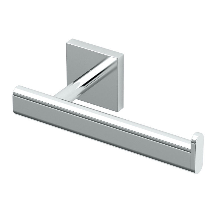 Chrome Metal Wall Mounted Single Post Toilet Paper Holder