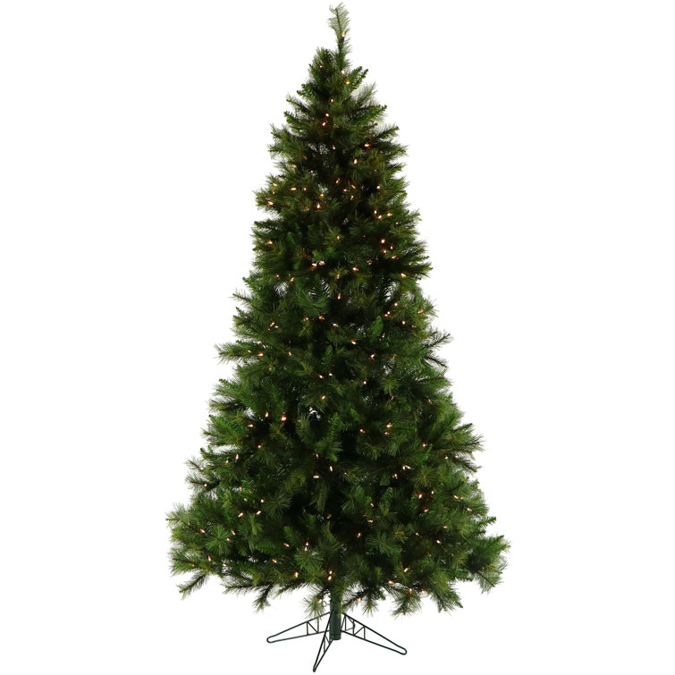 6.5' Green Pine Artificial Christmas Tree with Multi-Color LED Lights