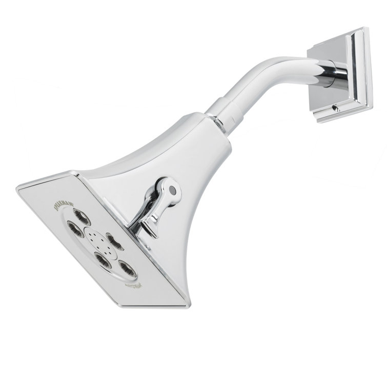 Polished Chrome Adjustable Square Wall Mounted Shower Head