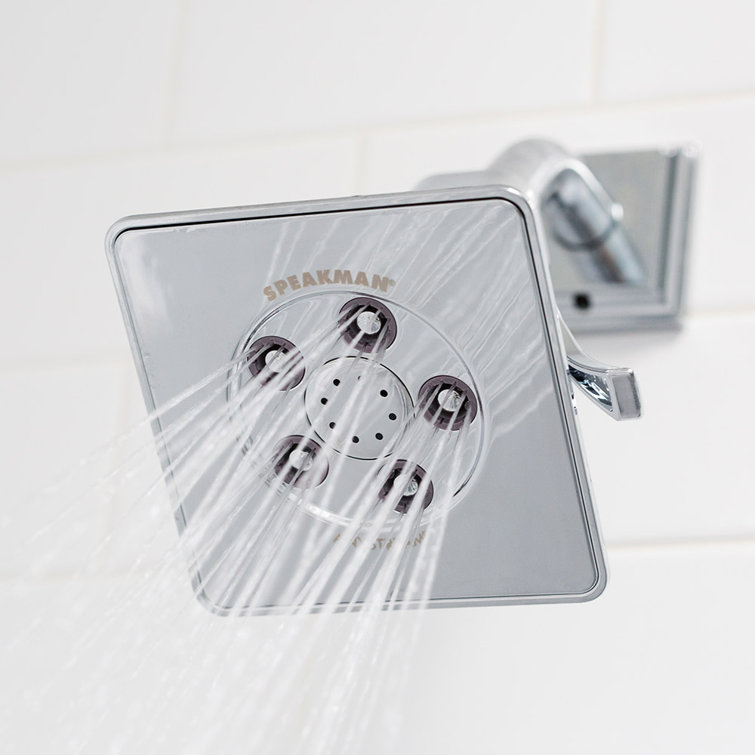 Polished Chrome Adjustable Square Wall Mounted Shower Head